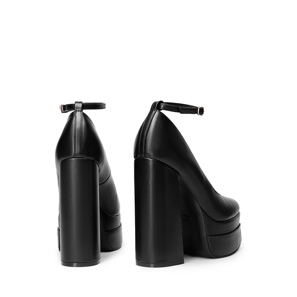 Women's High Heel Platform Pumps - BLACK-PU - 5